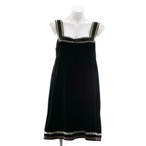 Free People Size L Black Velvet Jumper Dress